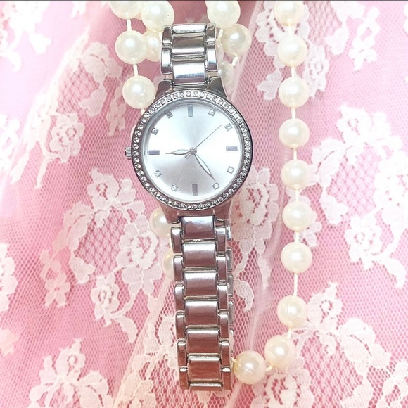 SILVER WATCH RING SET GIFT BOX MIDI RINGS BEAUTIFUL Women Present Mother Sister - Picture 6 of 8